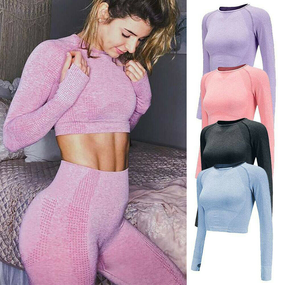 Seamless Long Sleeve Yoga Crop Top